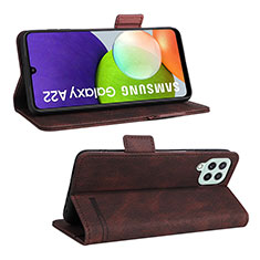 Coque Portefeuille Livre Cuir Etui Clapet L12Z pour Samsung Galaxy A22 4G Marron