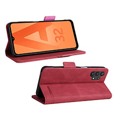 Coque Portefeuille Livre Cuir Etui Clapet L12Z pour Samsung Galaxy A32 4G Rouge