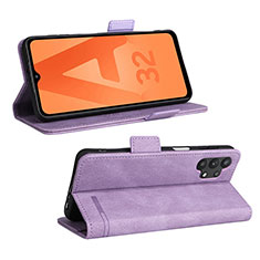 Coque Portefeuille Livre Cuir Etui Clapet L12Z pour Samsung Galaxy A32 4G Violet
