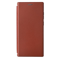 Coque Portefeuille Livre Cuir Etui Clapet L12Z pour Samsung Galaxy S21 Ultra 5G Marron