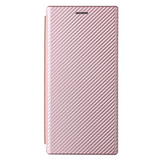 Coque Portefeuille Livre Cuir Etui Clapet L12Z pour Samsung Galaxy S21 Ultra 5G Or Rose