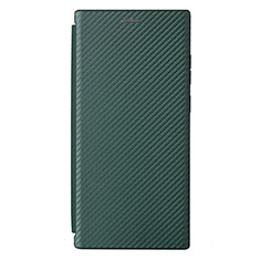 Coque Portefeuille Livre Cuir Etui Clapet L12Z pour Samsung Galaxy S21 Ultra 5G Vert