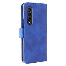 Coque Portefeuille Livre Cuir Etui Clapet L12Z pour Samsung Galaxy Z Fold3 5G Bleu