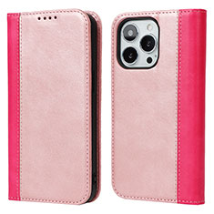 Coque Portefeuille Livre Cuir Etui Clapet L13 pour Apple iPhone 13 Pro Max Or Rose