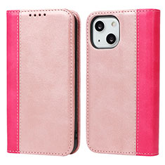 Coque Portefeuille Livre Cuir Etui Clapet L13 pour Apple iPhone 14 Or Rose