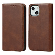 Coque Portefeuille Livre Cuir Etui Clapet L14 pour Apple iPhone 13 Marron