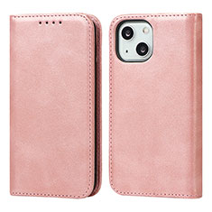 Coque Portefeuille Livre Cuir Etui Clapet L14 pour Apple iPhone 13 Mini Or Rose