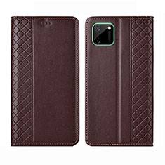 Coque Portefeuille Livre Cuir Etui Clapet L14 pour Realme C11 Marron