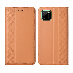 Coque Portefeuille Livre Cuir Etui Clapet L14 pour Realme C11 Orange