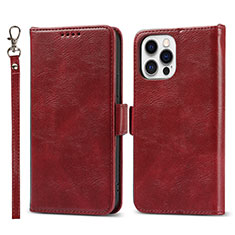 Coque Portefeuille Livre Cuir Etui Clapet L15 pour Apple iPhone 13 Pro Rouge