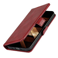 Coque Portefeuille Livre Cuir Etui Clapet L15 pour Apple iPhone 15 Rouge