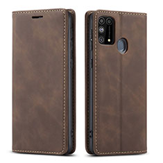 Coque Portefeuille Livre Cuir Etui Clapet L15 pour Samsung Galaxy M21s Marron