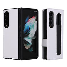 Coque Portefeuille Livre Cuir Etui Clapet L15Z pour Samsung Galaxy Z Fold3 5G Blanc