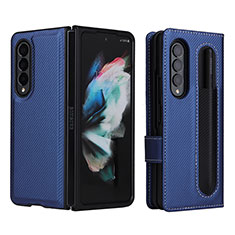 Coque Portefeuille Livre Cuir Etui Clapet L15Z pour Samsung Galaxy Z Fold3 5G Bleu