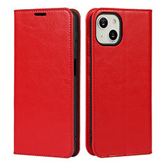 Coque Portefeuille Livre Cuir Etui Clapet L17 pour Apple iPhone 13 Rouge