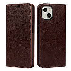 Coque Portefeuille Livre Cuir Etui Clapet L17 pour Apple iPhone 15 Plus Marron