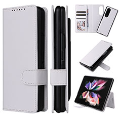 Coque Portefeuille Livre Cuir Etui Clapet L17Z pour Samsung Galaxy Z Fold3 5G Blanc