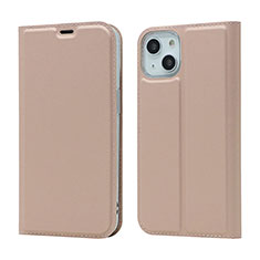 Coque Portefeuille Livre Cuir Etui Clapet L18 pour Apple iPhone 13 Or Rose