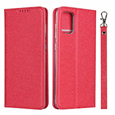 Coque Portefeuille Livre Cuir Etui Clapet L18 pour Samsung Galaxy A51 5G Rouge