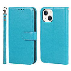 Coque Portefeuille Livre Cuir Etui Clapet L19 pour Apple iPhone 14 Bleu Ciel