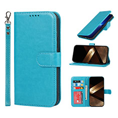 Coque Portefeuille Livre Cuir Etui Clapet L19 pour Apple iPhone 14 Pro Bleu Ciel