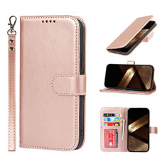 Coque Portefeuille Livre Cuir Etui Clapet L19 pour Apple iPhone 14 Pro Max Or Rose