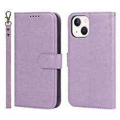 Coque Portefeuille Livre Cuir Etui Clapet L19 pour Apple iPhone 14 Violet Clair