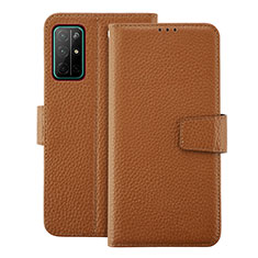 Coque Portefeuille Livre Cuir Etui Clapet L19 pour Huawei Honor 30S Marron