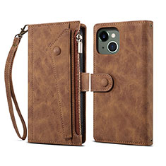 Coque Portefeuille Livre Cuir Etui Clapet L20 pour Apple iPhone 14 Marron