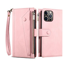 Coque Portefeuille Livre Cuir Etui Clapet L20 pour Apple iPhone 14 Pro Max Or Rose