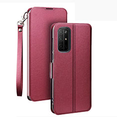 Coque Portefeuille Livre Cuir Etui Clapet L22 pour Huawei Honor 30S Vin Rouge