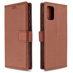 Coque Portefeuille Livre Cuir Etui Clapet L22 pour Samsung Galaxy A71 5G Marron