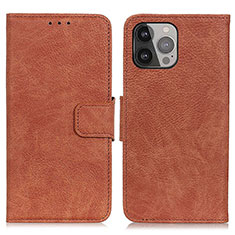 Coque Portefeuille Livre Cuir Etui Clapet L27 pour Apple iPhone 14 Pro Marron