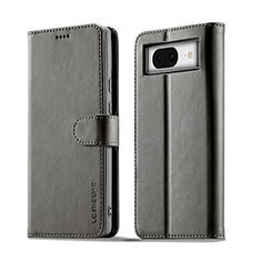 Coque Portefeuille Livre Cuir Etui Clapet LC1 pour Google Pixel 7a 5G Gris