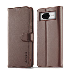 Coque Portefeuille Livre Cuir Etui Clapet LC1 pour Google Pixel 7a 5G Marron