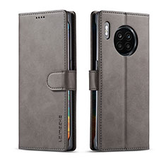 Coque Portefeuille Livre Cuir Etui Clapet LC1 pour Huawei Honor 50 Lite Gris