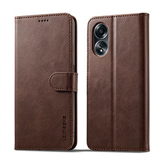 Coque Portefeuille Livre Cuir Etui Clapet LC1 pour Oppo A58 4G Marron