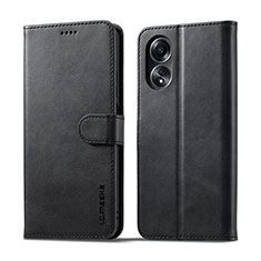 Coque Portefeuille Livre Cuir Etui Clapet LC1 pour Oppo A78 4G Noir