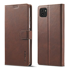 Coque Portefeuille Livre Cuir Etui Clapet LC1 pour Samsung Galaxy A03 Marron