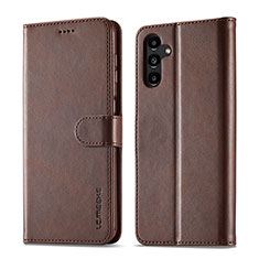 Coque Portefeuille Livre Cuir Etui Clapet LC1 pour Samsung Galaxy A04s Marron