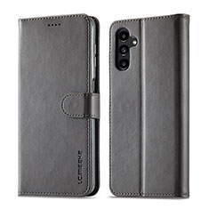 Coque Portefeuille Livre Cuir Etui Clapet LC1 pour Samsung Galaxy A14 4G Gris