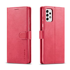 Coque Portefeuille Livre Cuir Etui Clapet LC1 pour Samsung Galaxy A23 4G Rose Rouge