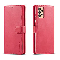 Coque Portefeuille Livre Cuir Etui Clapet LC1 pour Samsung Galaxy A33 5G Rose Rouge