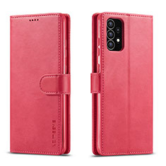 Coque Portefeuille Livre Cuir Etui Clapet LC1 pour Samsung Galaxy A53 5G Rose Rouge