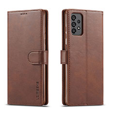 Coque Portefeuille Livre Cuir Etui Clapet LC1 pour Samsung Galaxy A73 5G Marron