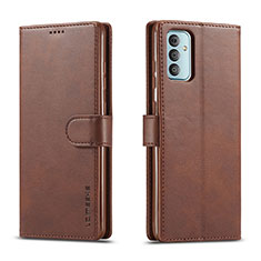 Coque Portefeuille Livre Cuir Etui Clapet LC1 pour Samsung Galaxy F23 5G Marron