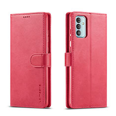 Coque Portefeuille Livre Cuir Etui Clapet LC1 pour Samsung Galaxy F23 5G Rose Rouge