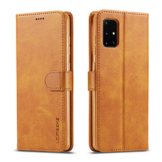 Coque Portefeuille Livre Cuir Etui Clapet LC1 pour Samsung Galaxy M51 Brun Clair