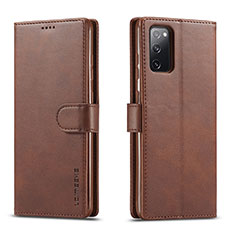 Coque Portefeuille Livre Cuir Etui Clapet LC1 pour Samsung Galaxy M52 5G Marron