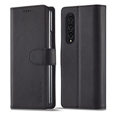 Coque Portefeuille Livre Cuir Etui Clapet LC1 pour Samsung Galaxy Z Fold3 5G Noir